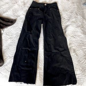 Black wide leg jeans